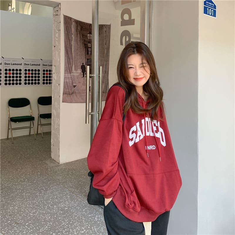 oversize 루즈핏 후드 티 스웨터 여성 느긋한 바람 다용도 재킷 상세 이미지 8