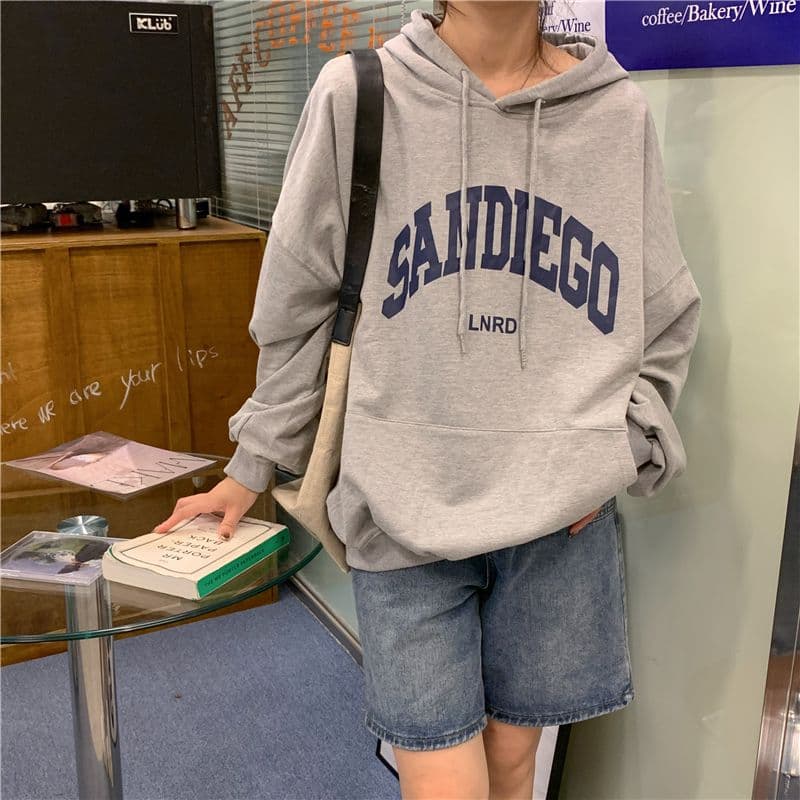 oversize 루즈핏 후드 티 스웨터 여성 느긋한 바람 다용도 재킷 상세 이미지 13