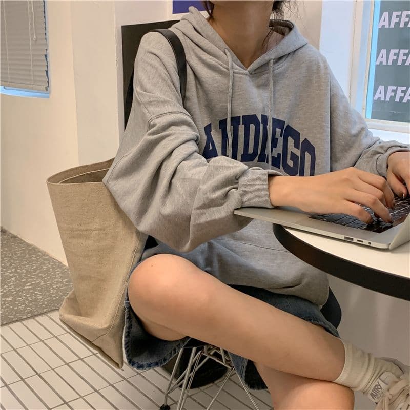 oversize 루즈핏 후드 티 스웨터 여성 느긋한 바람 다용도 재킷 상세 이미지 15
