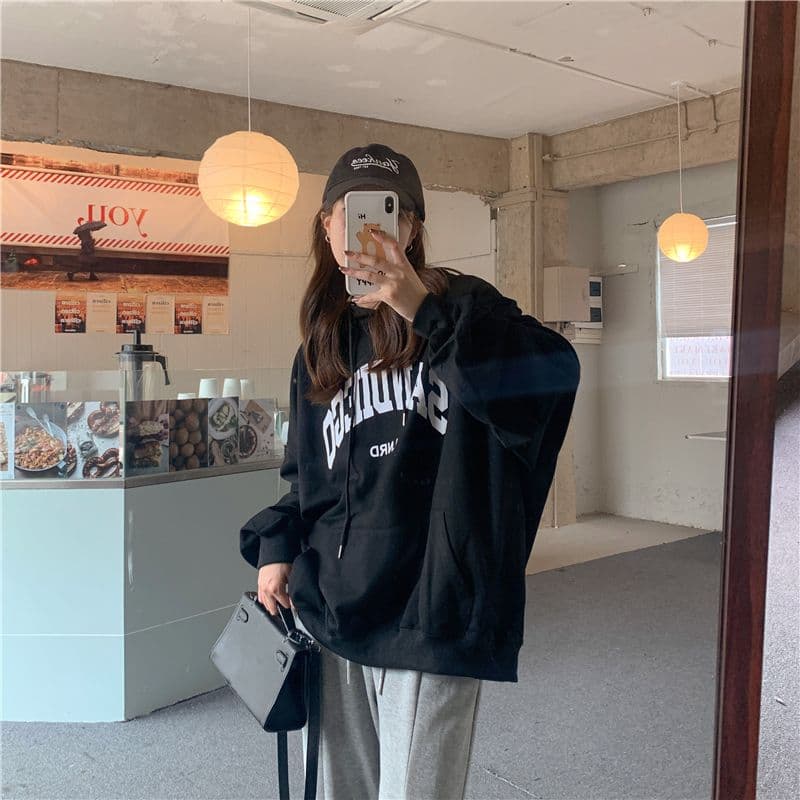 oversize 루즈핏 후드 티 스웨터 여성 느긋한 바람 다용도 재킷 상세 이미지 18