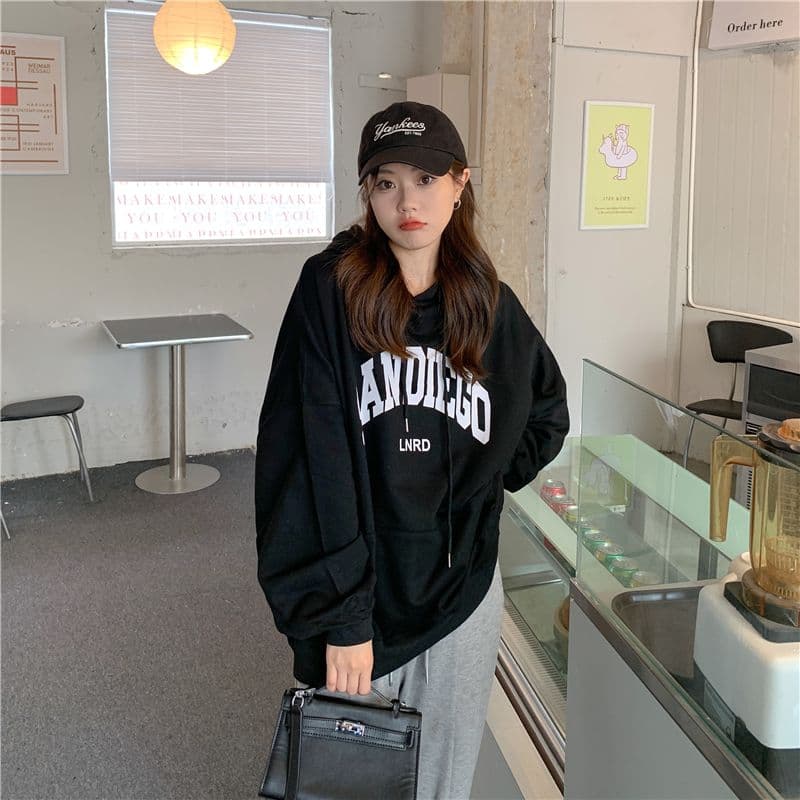 oversize 루즈핏 후드 티 스웨터 여성 느긋한 바람 다용도 재킷 상세 이미지 21