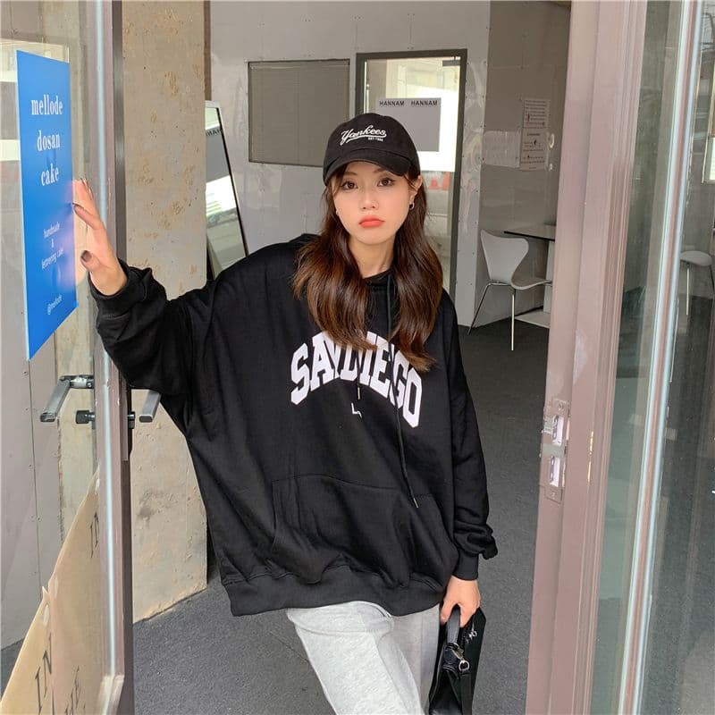 oversize 루즈핏 후드 티 스웨터 여성 느긋한 바람 다용도 재킷 상세 이미지 23