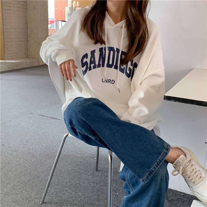 oversize 루즈핏 후드 티 스웨터 여성 느긋한 바람 다용도 재킷 상세 이미지 28