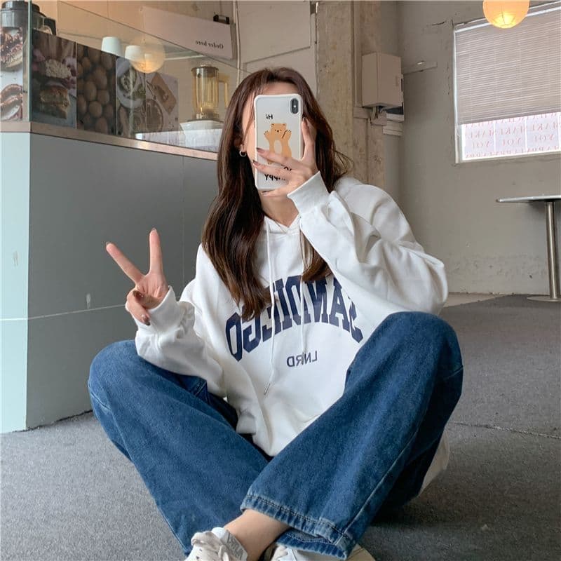 oversize 루즈핏 후드 티 스웨터 여성 느긋한 바람 다용도 재킷 상세 이미지 30