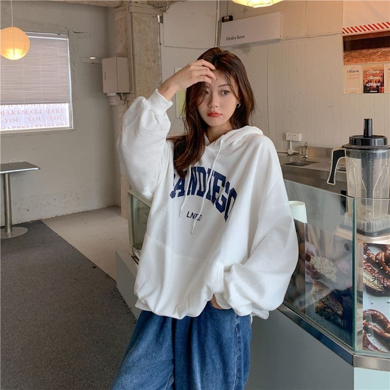 oversize 루즈핏 후드 티 스웨터 여성 느긋한 바람 다용도 재킷 상세 이미지 31