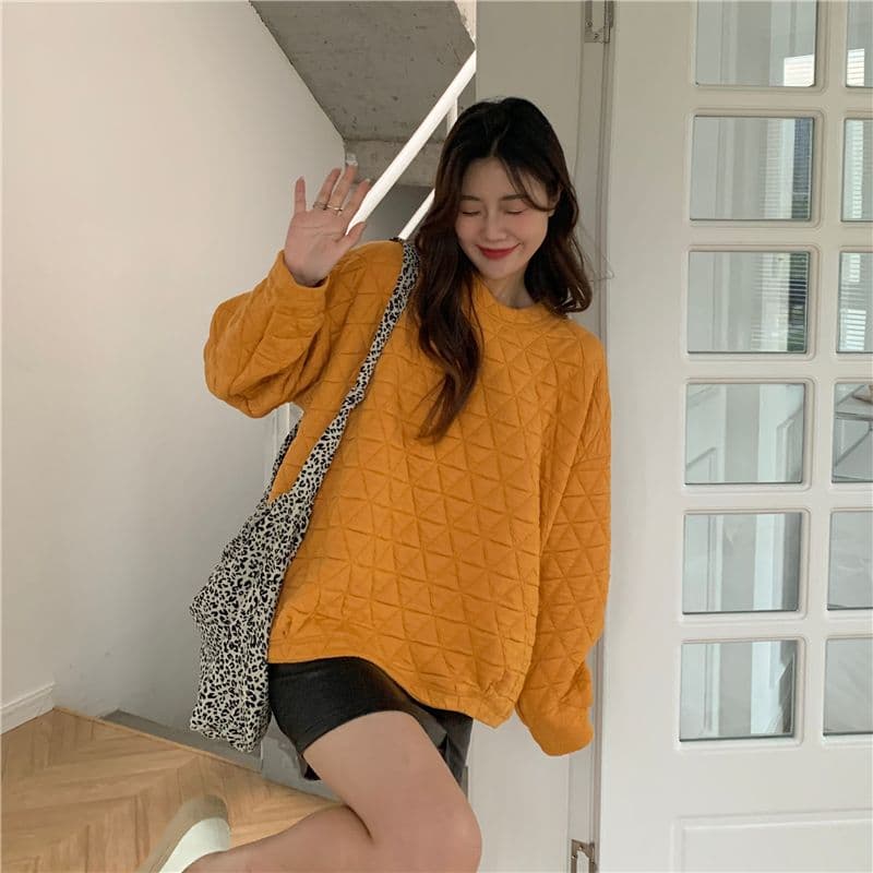 클립 실크 코튼 느긋한 개성 삼각형 다이아몬드 모양 루즈핏 캐주얼 다용도 후드티 여성