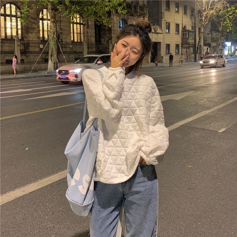 클립 실크 코튼 느긋한 개성 삼각형 다이아몬드 모양 루즈핏 캐주얼 다용도 후드티 여성 상세 이미지 36