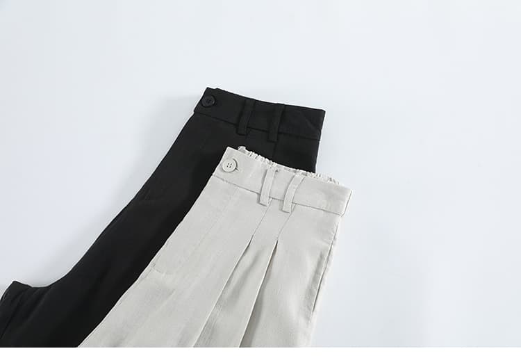 살구 색상 고급 센스 여름 새로운 슬림해 보이는 주간 실크 아마 와이드 레그 팬츠 레이스 자외선 차단 캐주얼 얇은 스타일 바닥 청소 바지 여성 상세 이미지 51