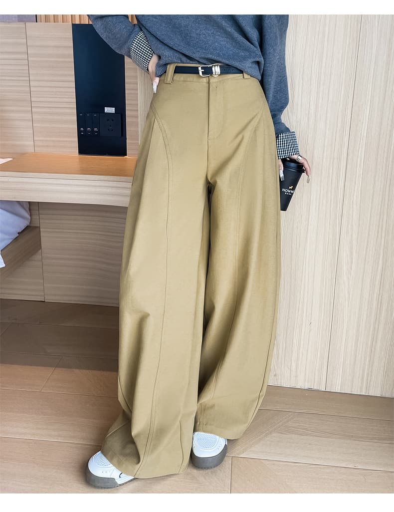 검정색 트렌드 오래된 돈 바람 와이드 레그 팬츠 슬림해 보이는 2026 가을 새로운 다용도 루즈핏 와이드 레그 팬츠 패션 여성용 바지 상세 이미지 50