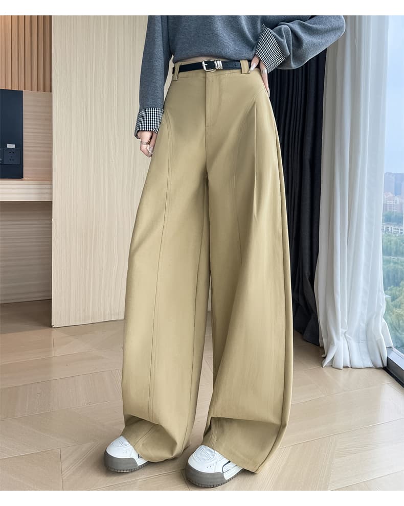 검정색 트렌드 오래된 돈 바람 와이드 레그 팬츠 슬림해 보이는 2026 가을 새로운 다용도 루즈핏 와이드 레그 팬츠 패션 여성용 바지 상세 이미지 54