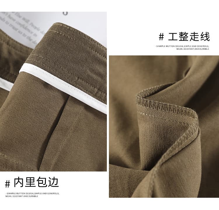 브라운 고급 센스 워시 물 면 워크웨어 와이드 레깅스 바지 2026 가을 겨울 새로운 작은 키 슬림해 보이는 캐주얼 9부 바지 상세 이미지 24