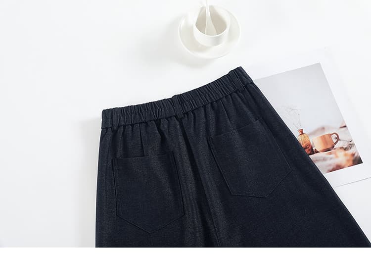 해군 고급 센스 바지 여성 가을 겨울철 2025 새로운 스트레이트 다용도 슬림해 보이는 털이 있는 와이드 레그 팬츠 두꺼움 정장 바지 상세 이미지 71