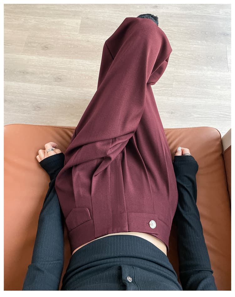 검정색 정장 와이드 레깅스 바지 2026 가을 새로운 하이웨이스트 슬림해 보이는 도루 센스 루즈핏 캐주얼 스트레이트 바닥 청소 바지 상세 이미지 46