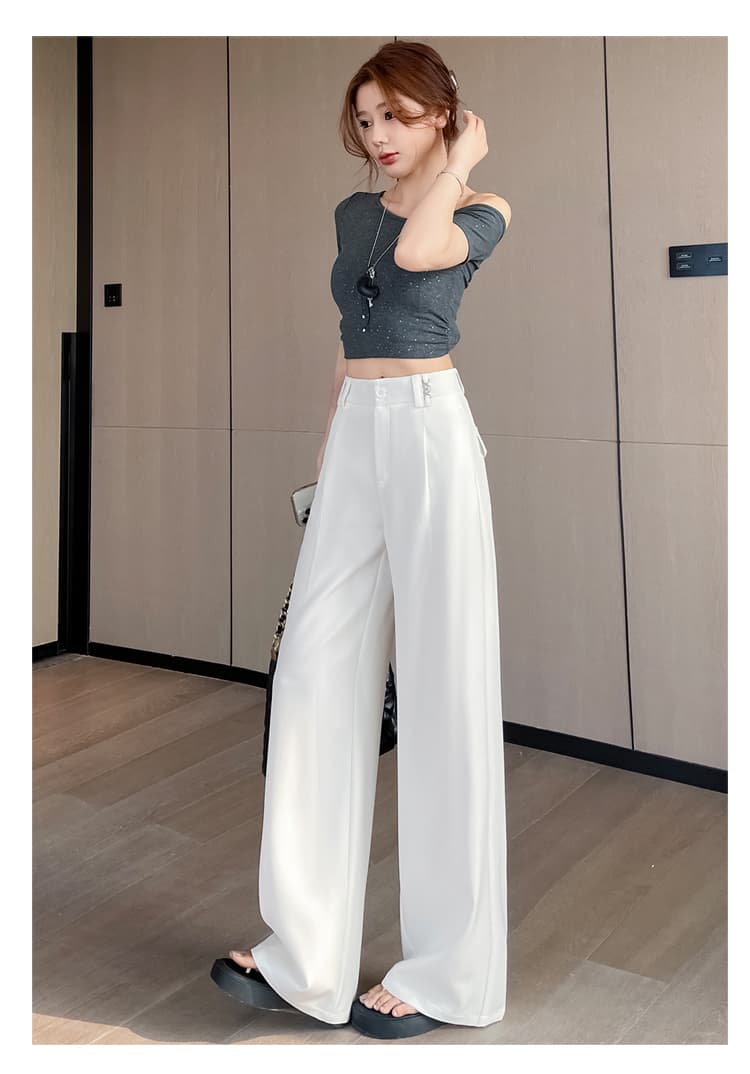 회색 정장 바지 여성 가을 2026 가을 겨울 고급 센스 도루 센스 와이드 레그 팬츠 스트레이트 캐주얼 오래된 돈 바람 롱 바지 상세 이미지 39