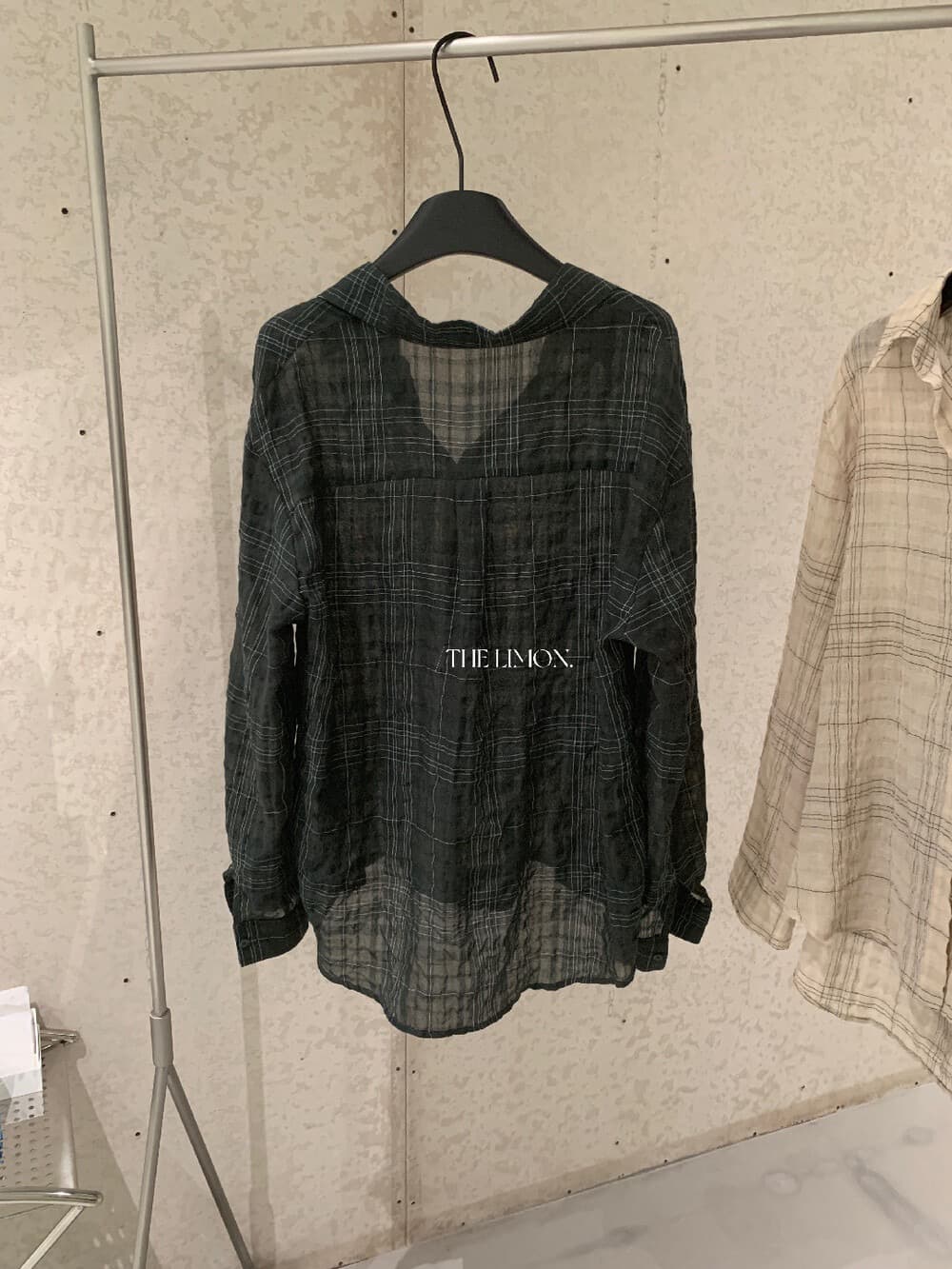 가을 켜기 새로운 레몬 녹차 반드시 입력 산소 센스 셔츠 질감 센스 체크무늬 긴팔 자외선 차단 셔츠 상세 이미지 9