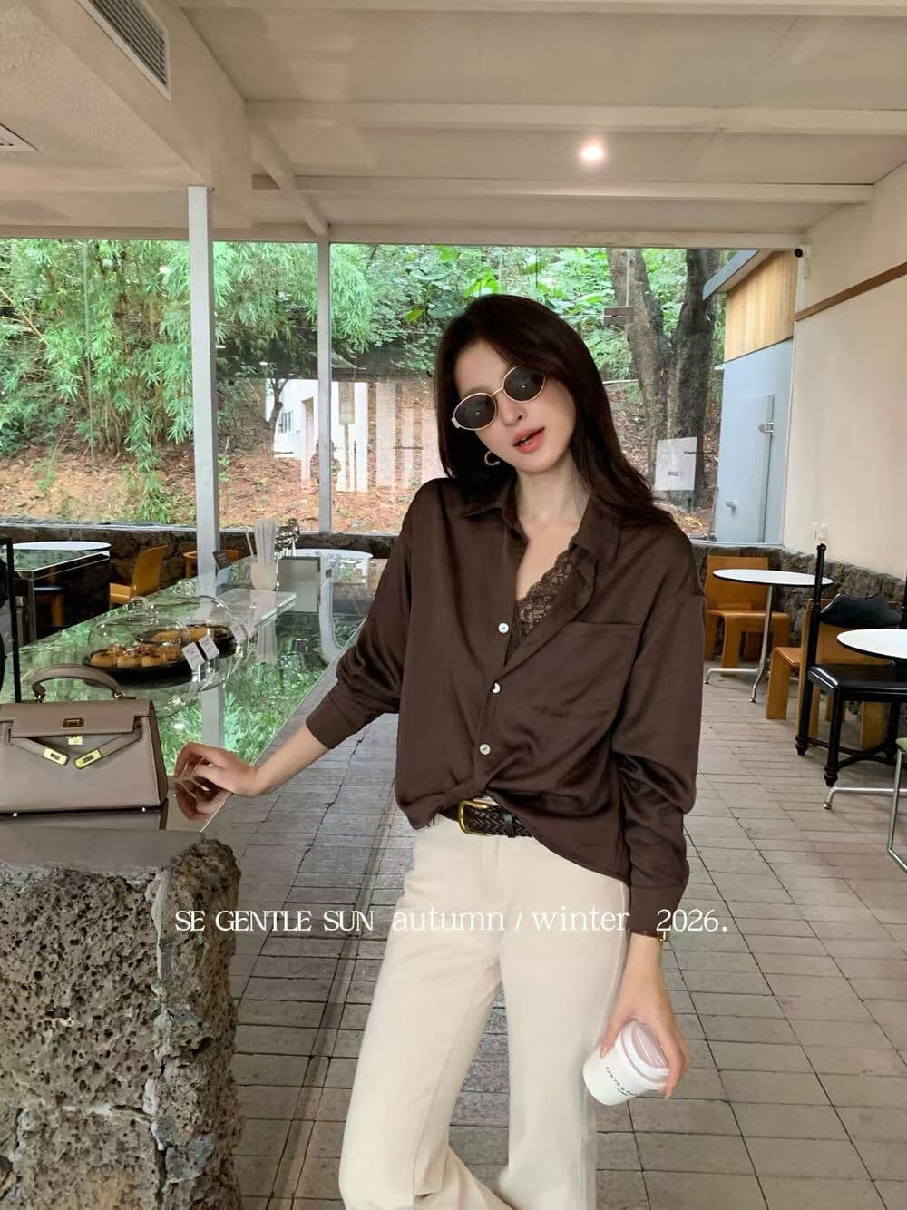한국 스타일 chic 가을 새로운 미니멀리즘 일상 캐주얼 다용도 긴팔 셔츠