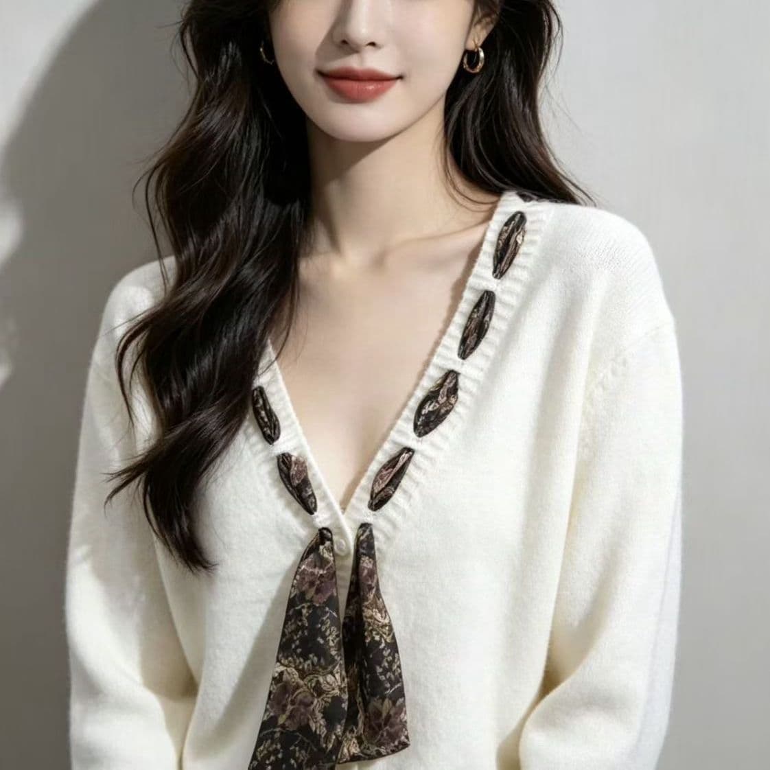2026 스카프 가을 겨울 니트 오픈 가디건 연령 감소 루즈핏 새로운 니트 스웨터 긴팔 스웨터 코트 맨위