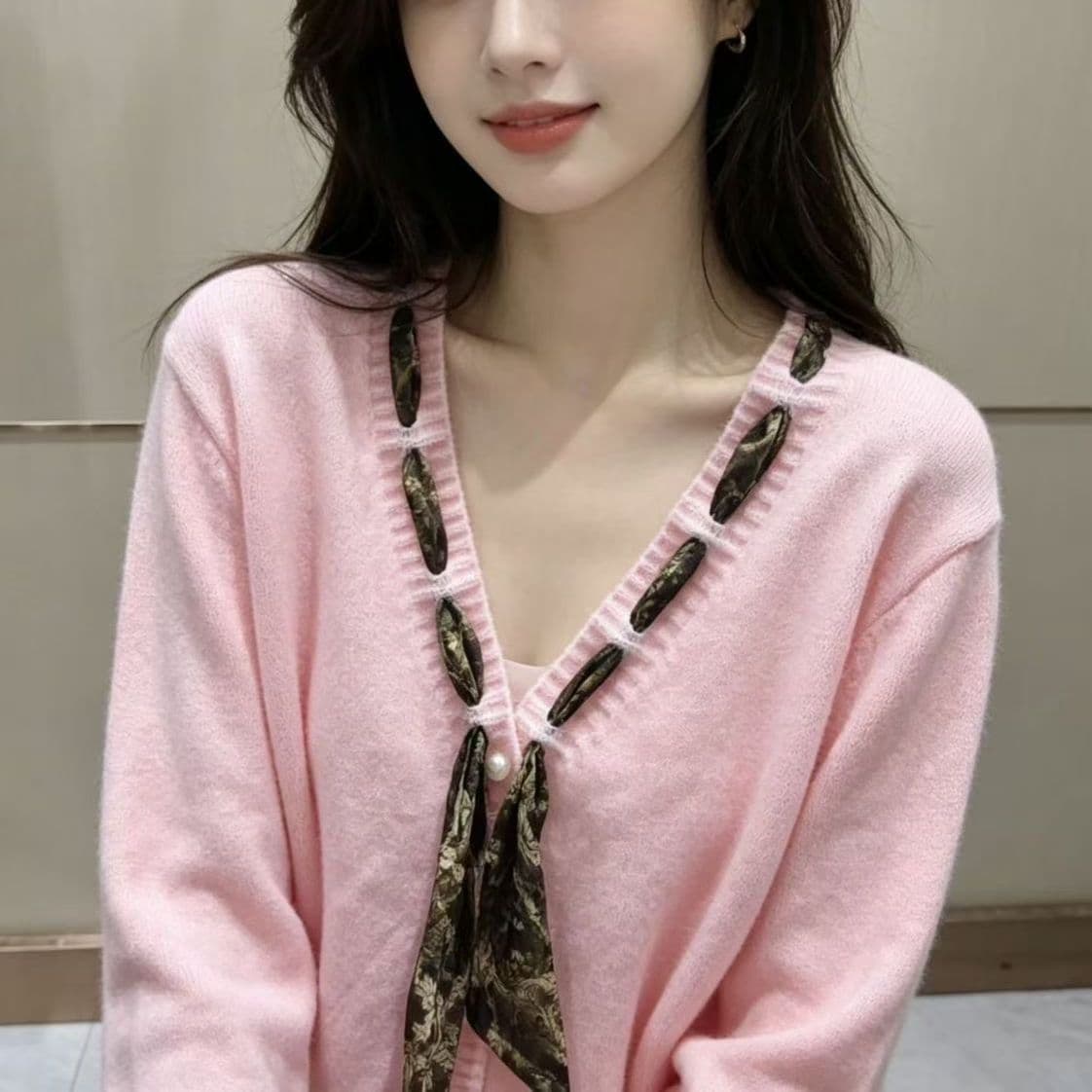 2026 스카프 가을 겨울 니트 오픈 가디건 연령 감소 루즈핏 새로운 니트 스웨터 긴팔 스웨터 코트 맨위 상세 이미지 2