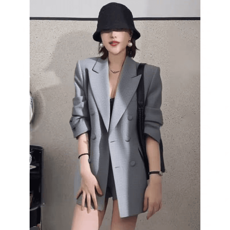 2026 년 봄 드레스 새로운 패션 품격 빛 럭셔리 작은 대중 디자인 센스 개미 허리 몸매 가꾸기 슬림해 보이는 정장 여성 코트 이미지 2