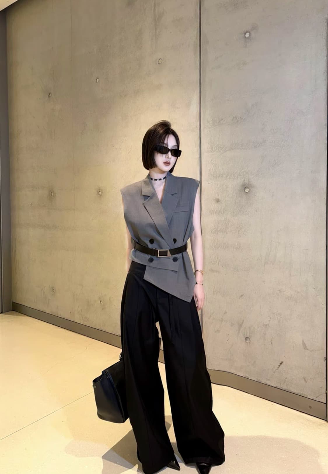 덩 새싹 팅 힘 야오 사람들 봄 여름 새로운 작은 대중 디자인 불규칙 패션 품격 다용도 정장 베스트 이미지 5