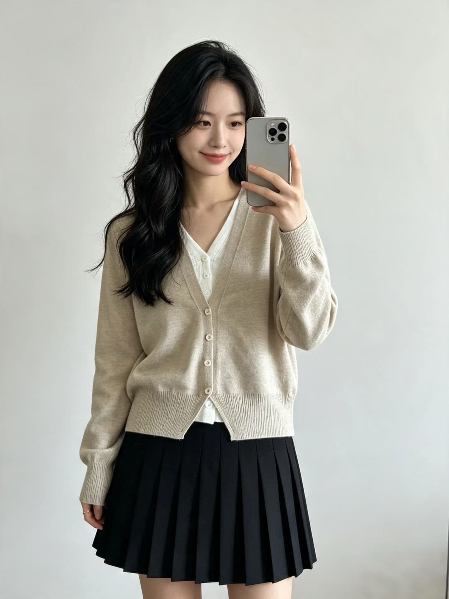 한 부서 V넥 고급 센스 페이크 레이어드 긴팔 니트 스웨터 여성 가을 슬림해 보이는 품격 배색 스웨터 오픈 가디건 맨위