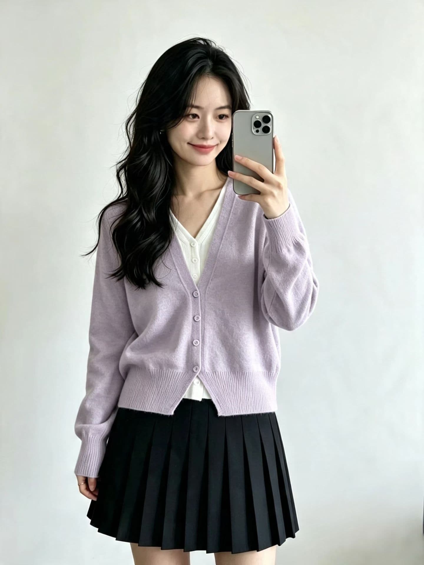 한 부서 V넥 고급 센스 페이크 레이어드 긴팔 니트 스웨터 여성 가을 슬림해 보이는 품격 배색 스웨터 오픈 가디건 맨위 상세 이미지 4