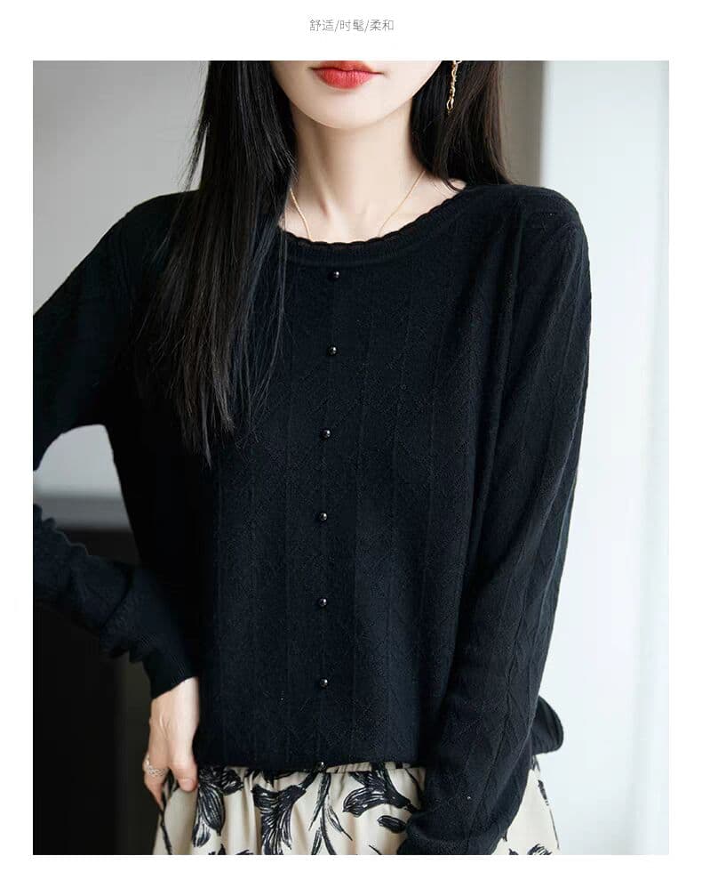 가을 레이스 비즈 박기 니트 기본 셔츠 여성 2026 새로운 인사이드 잡아라. 의류 외국 가스 여성 의류 스웨터 상세 이미지 13