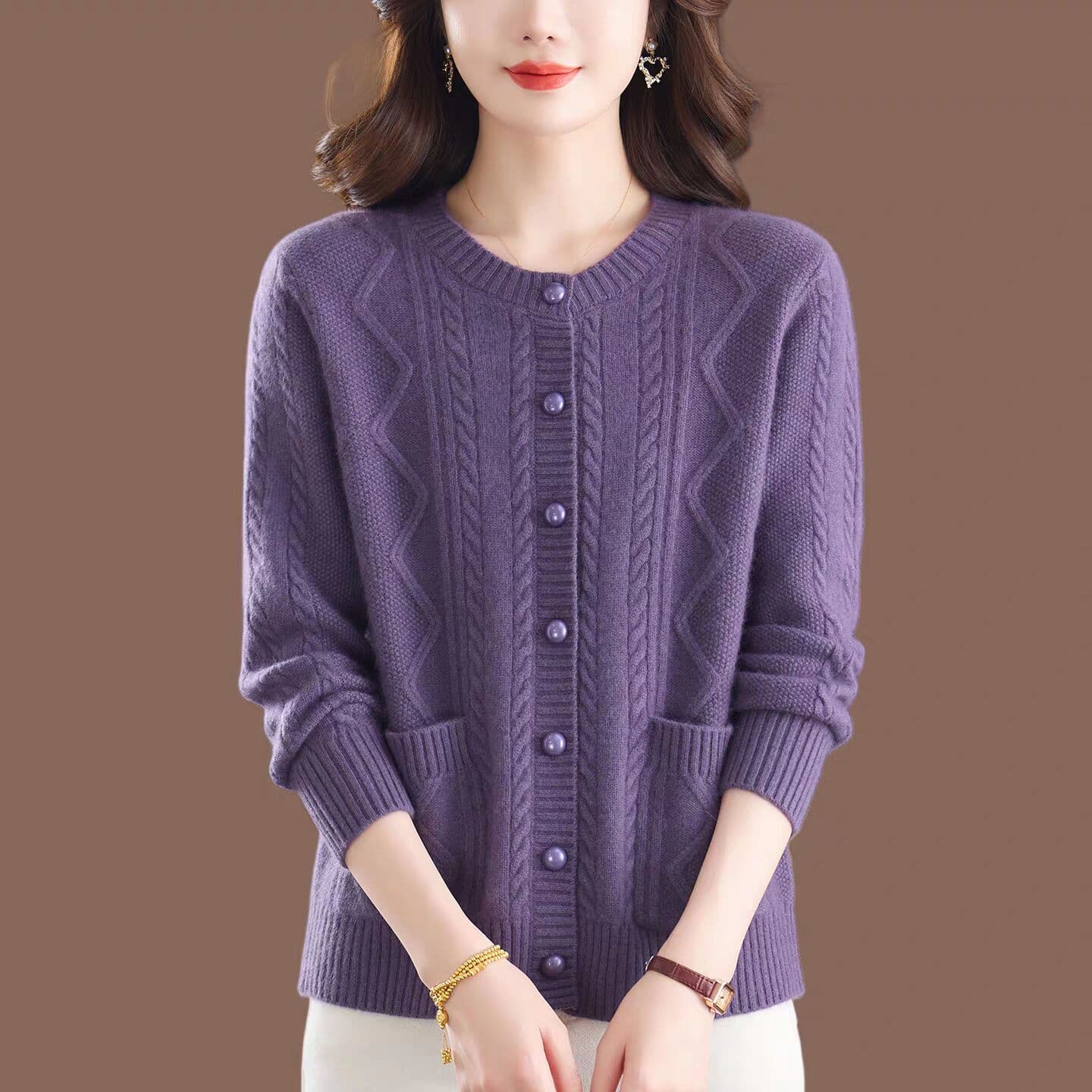 가을 겨울 새로운 니트 오픈 가디건 라운드 넥 단색 빅 사이즈 스웨터 코트 이미지 2