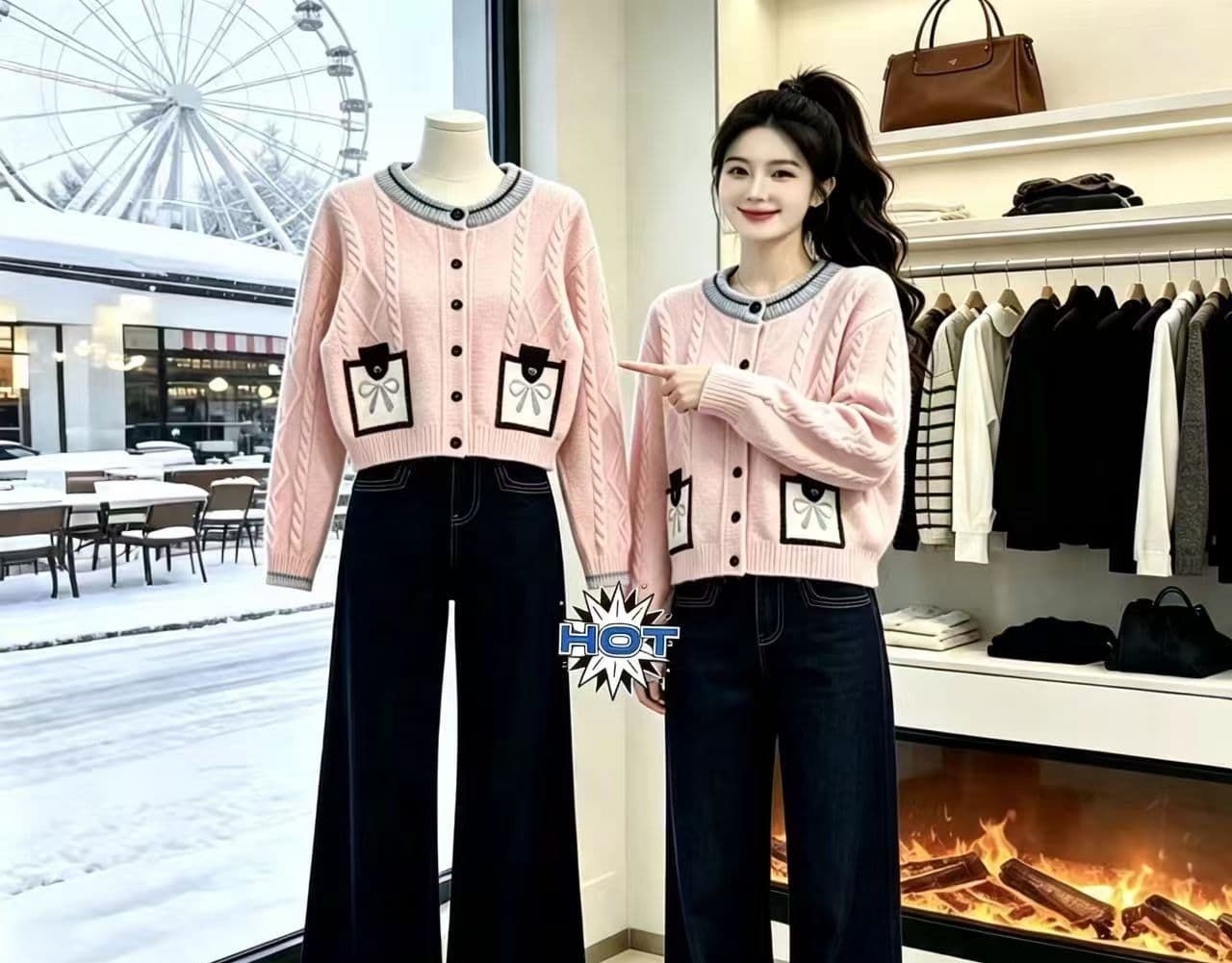 2026 가을 겨울철 새로운 한국 스타일 루즈핏 캐주얼 슬림해 보이는 라운드 넥 패치워크 색상 스웨터 여자 다용도 재킷 맨위 상세 이미지 4