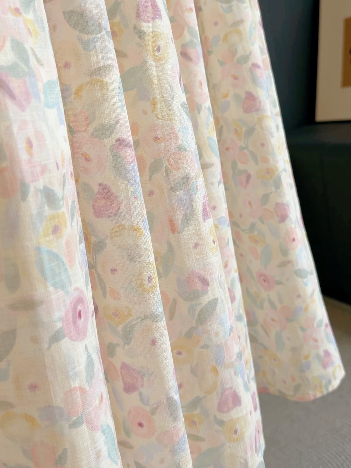 프랑스식 캐주얼 꽃무늬 반신 스커트 여성 여름 새로운 부드러운 바람 하이웨이스트 품격 연령 감소 한 마디 슬림해 보이는 길다 치마 상세 이미지 9