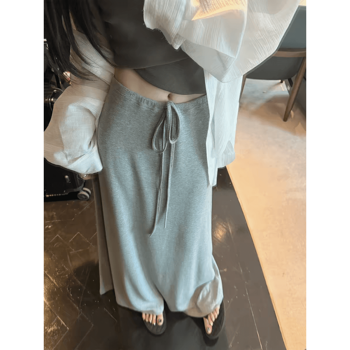 here yaya shop 6.7 20 00 느긋한 제한적 서리가 내린 부서 도루 도루 가면 종이 사람들 반신 스커트 이미지 5