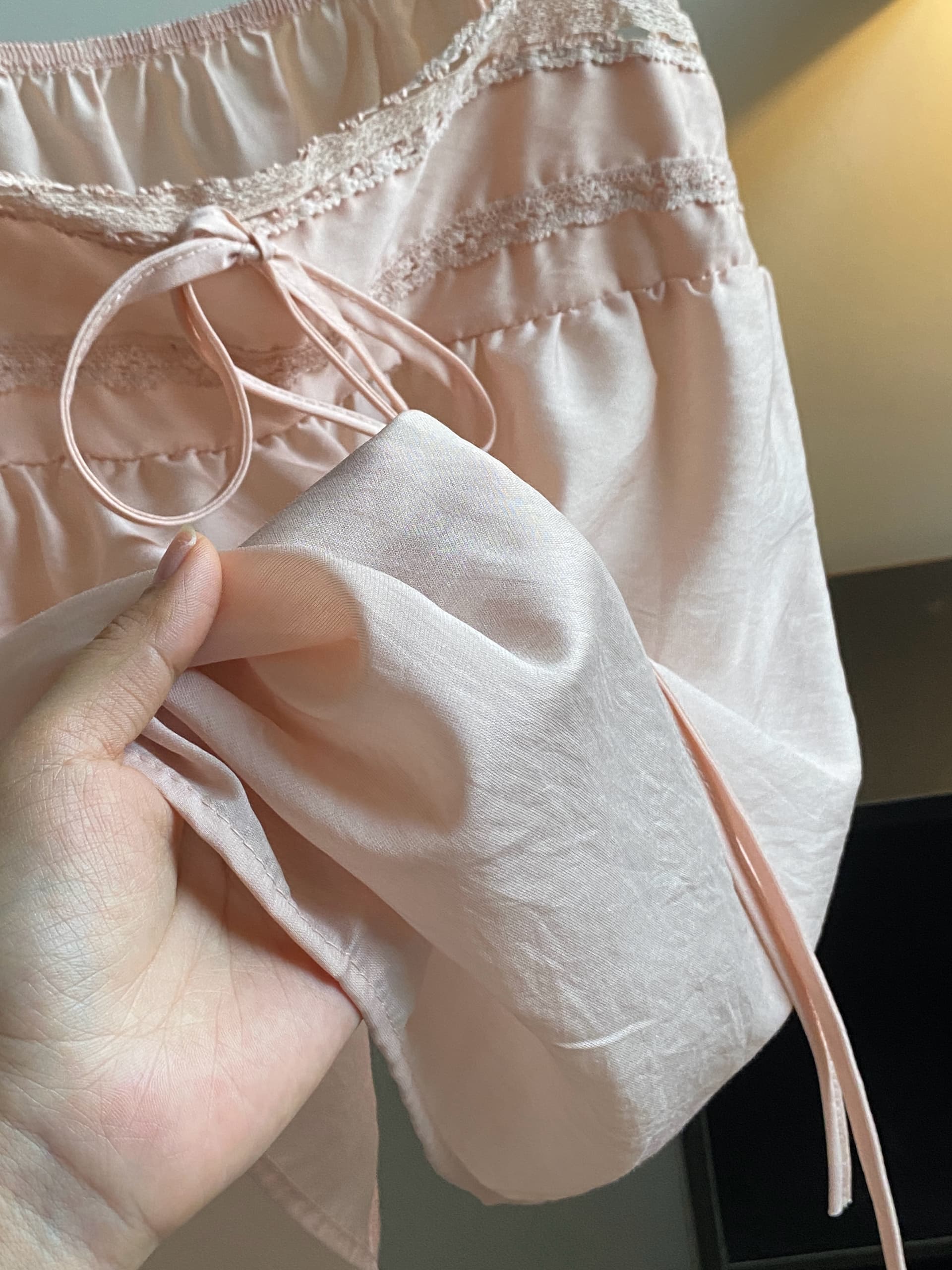 감사합니다. 아니요 고기 라이 경기 서울 달콤함 레이스 레이스 캐미솔 여름 연령 감소 루즈핏 슬림해 보이는 다용도 맨위 이미지 5