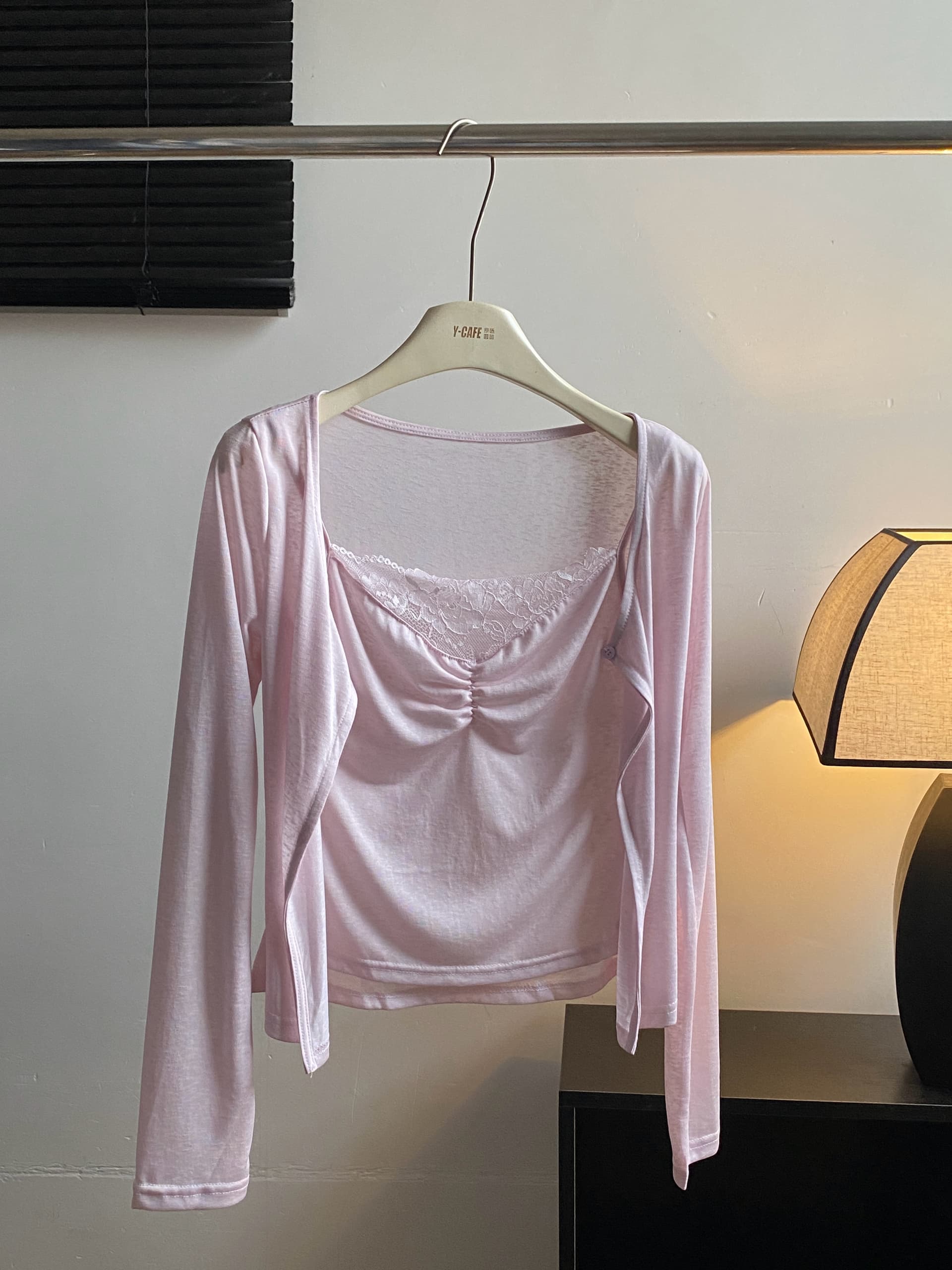 밤나무 코코아 bankelili soft summer 32 일 실크 순수한 욕망 페이크 레이어드 슬립 오픈 가디건 맨위 여성 이미지 3