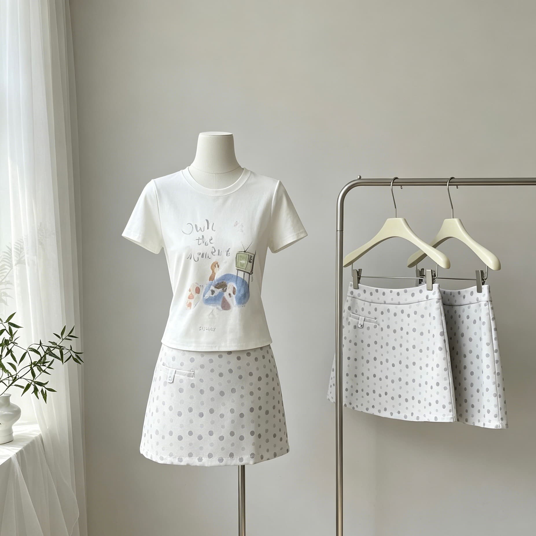 안녕하세요. 대포 슈퍼 잘 생긴 강아지 프린트 반팔 티셔츠 여성 여름 화이트 한 부서 chic Chic 루즈핏 맨위 이미지 6