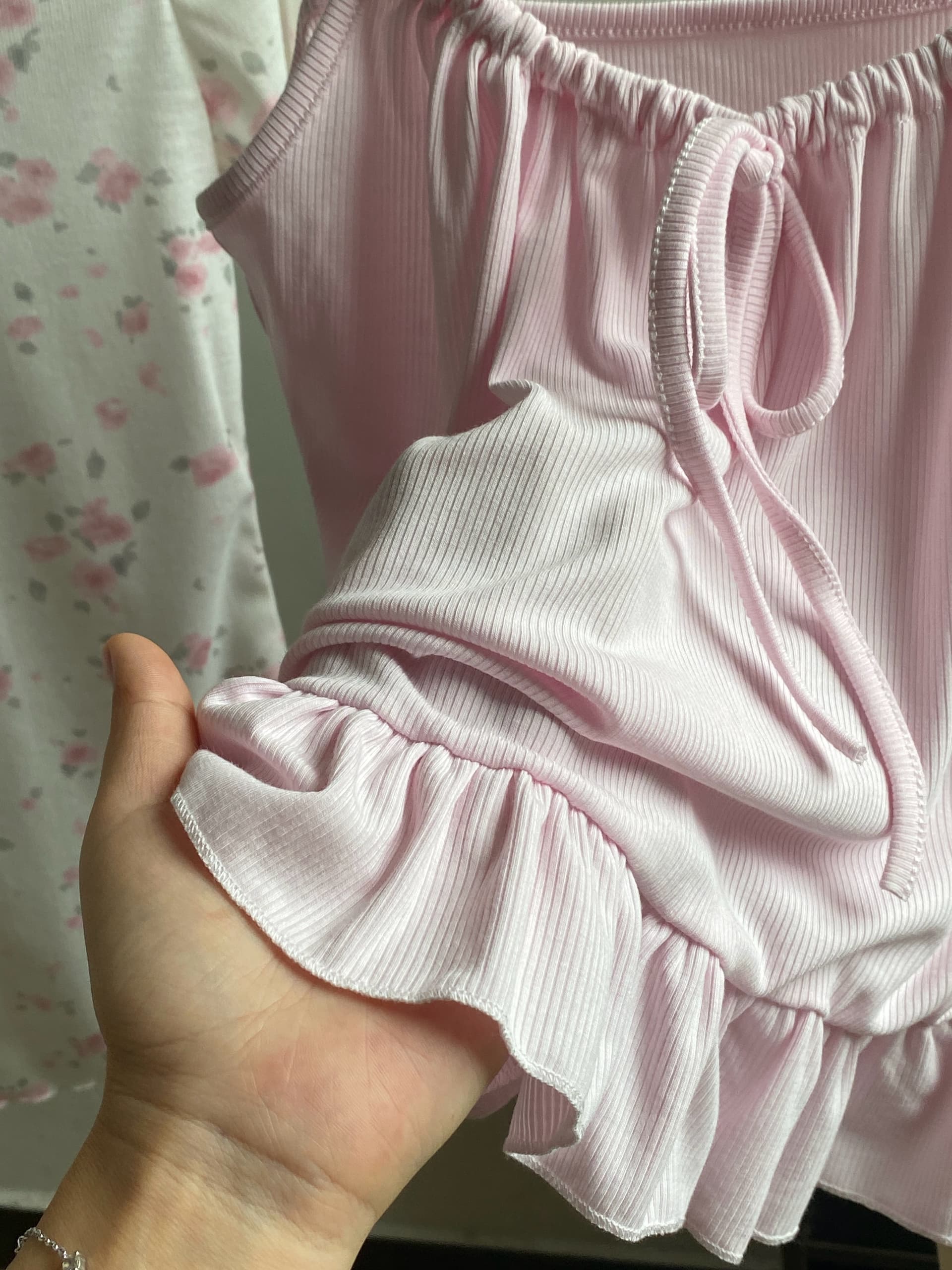 ana 보물 제니 서울 미스 봄 여름 새로운 한 부서 꽃무늬 만나는 슬립 투피스 슈트 소녀 상세 이미지 6