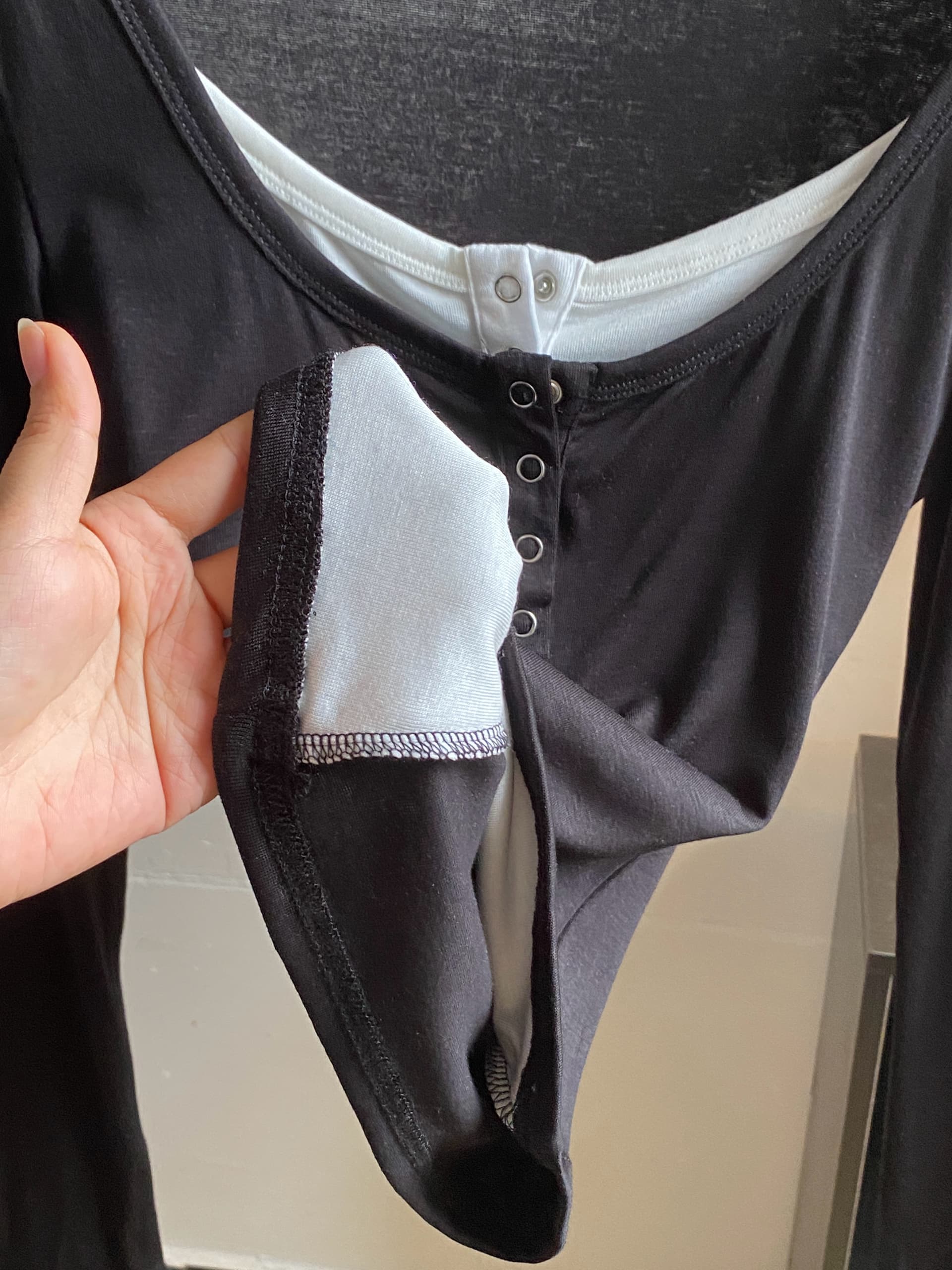 sheepland 빛 제인 일상 주간 실크 양모 페이크 레이어드 헨리 칼라 긴팔 티셔츠 여성 가을 허리 수축 슬림해 보이는 맨위 상세 이미지 5