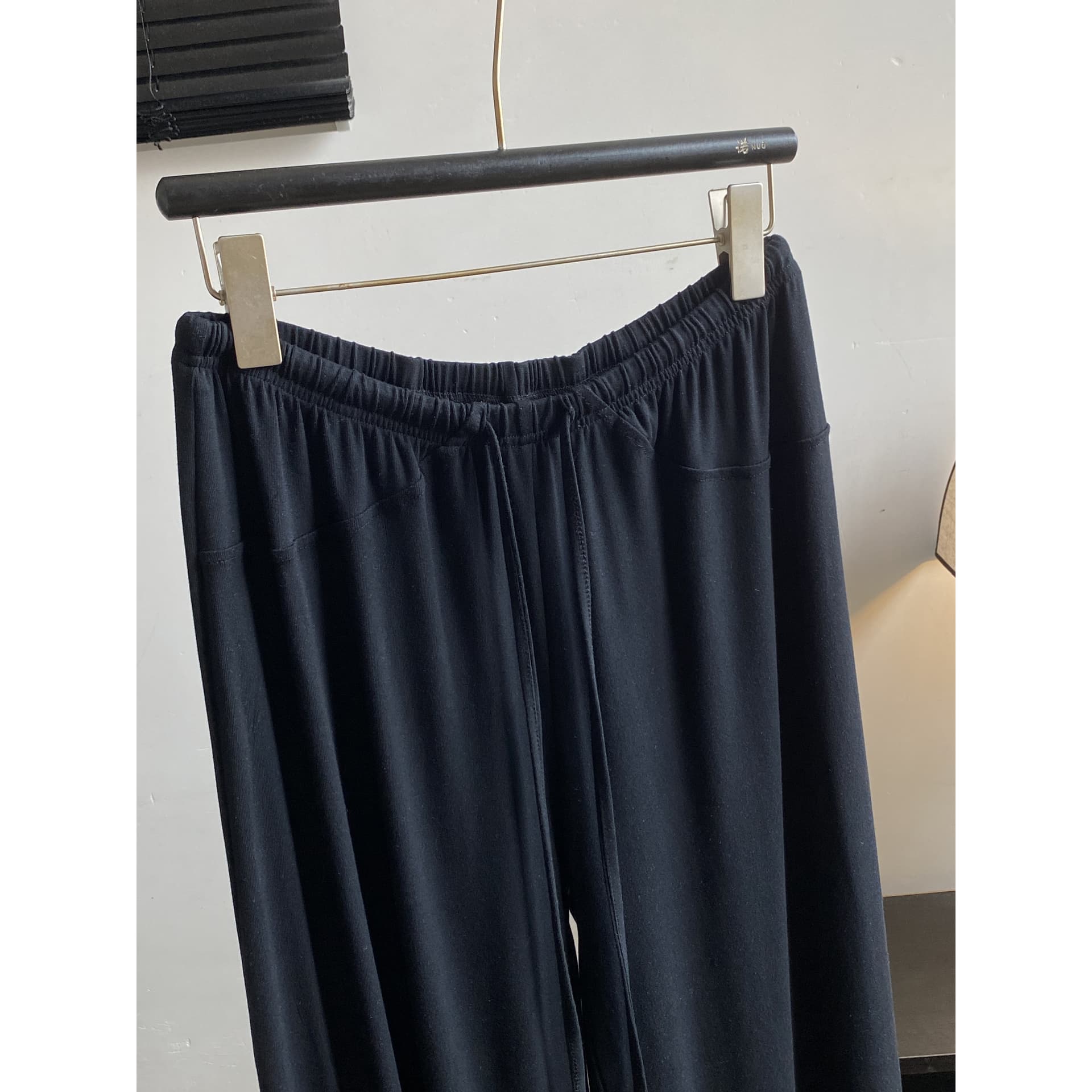 jmshop 바람둥이 느슨함 부서 주간 실크 양모 긴팔 티셔츠 레이스 레이스 행침 목 슬립 캐주얼 바지 세트 이미지 6
