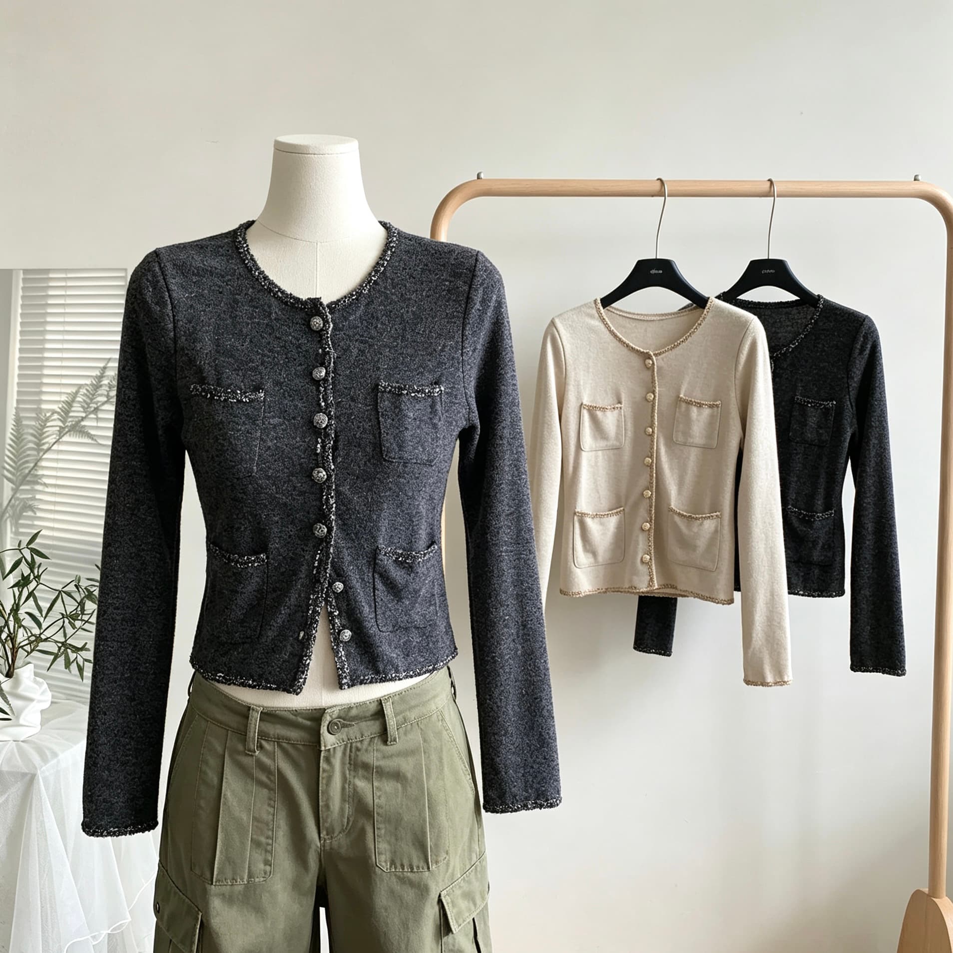 skk store paris 높음 세트 패션 위크 260g 레트로 천 골드 샤오시엔 재킷 절묘한 분장 ~ 중 느슨함 상세 이미지 1