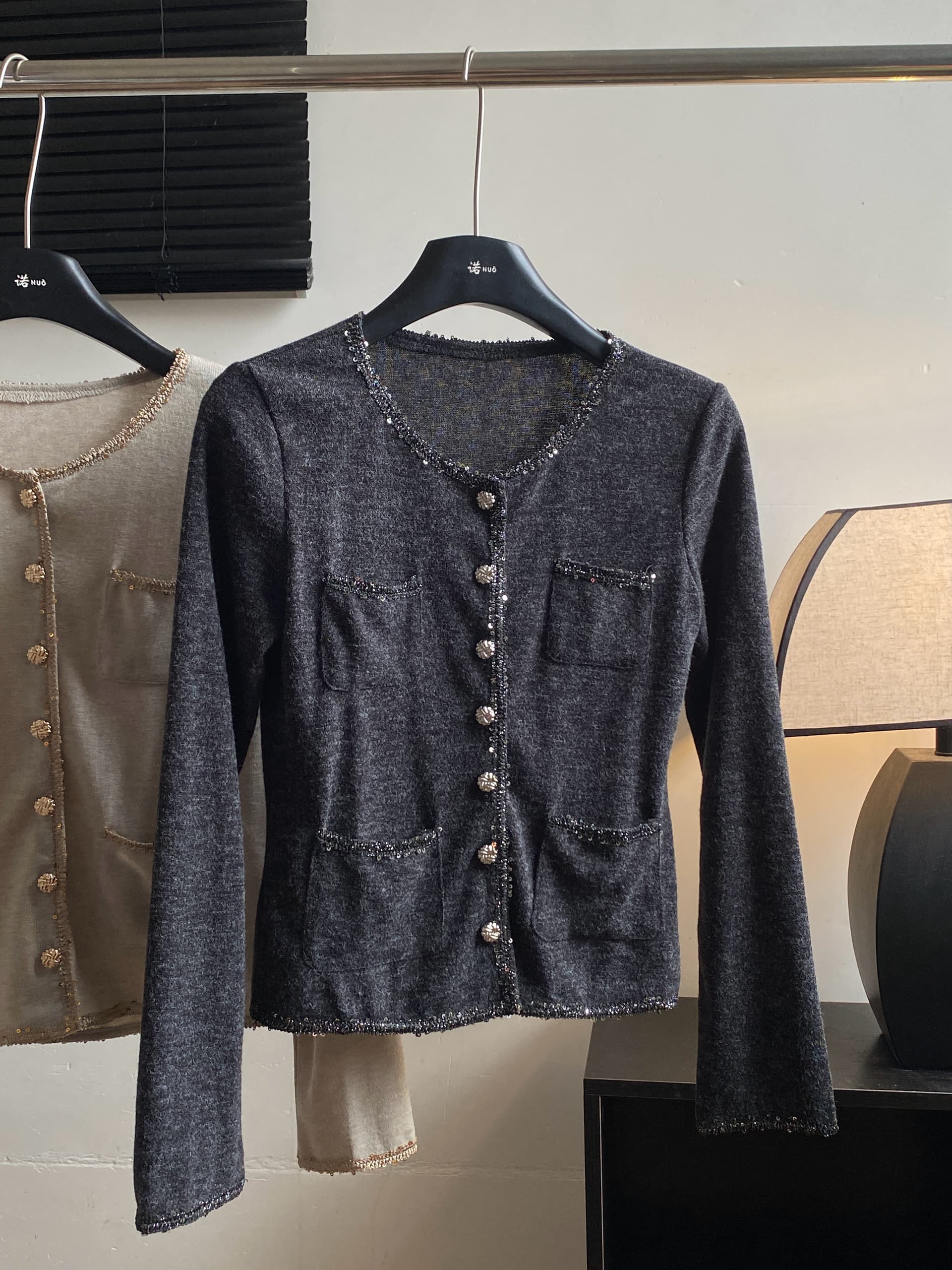 skk store paris 높음 세트 패션 위크 260g 레트로 천 골드 샤오시엔 재킷 절묘한 분장 ~ 중 느슨함 상세 이미지 3