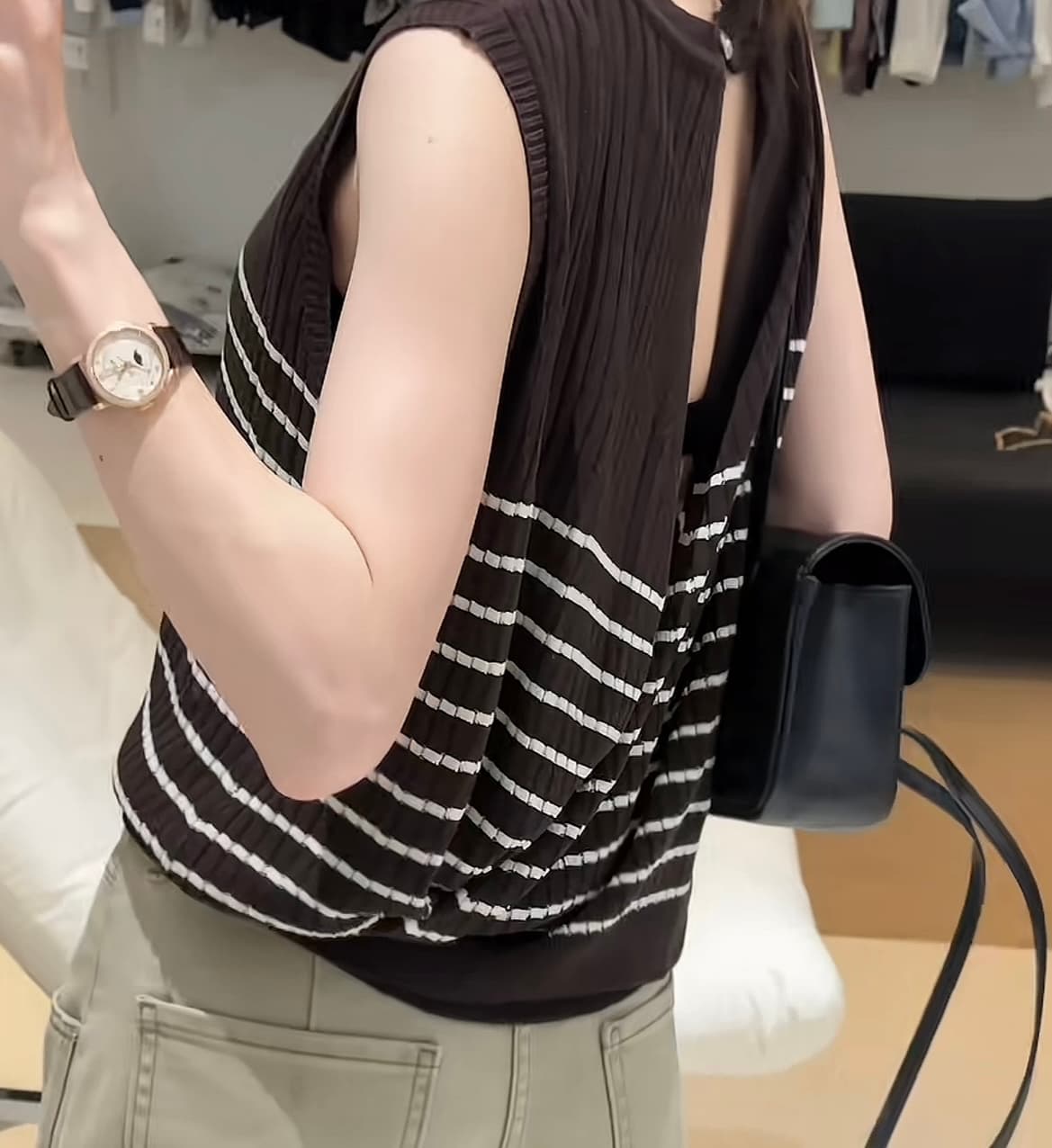 흔들어서 톤 폭발 뒤로 디자인 센스 조끼 플러스 무거운 작업 워시 물 면 긴 바지 세트 상세 이미지 4