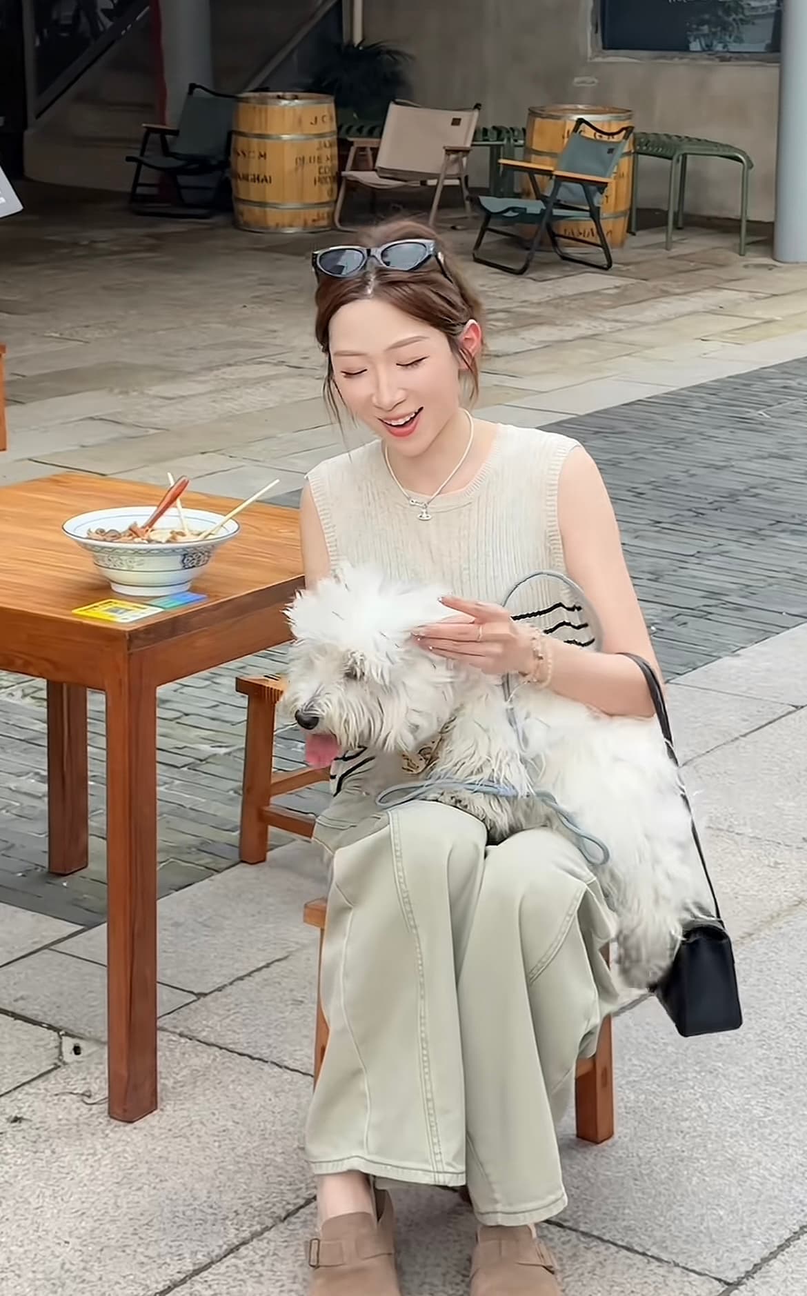 흔들어서 톤 폭발 뒤로 디자인 센스 조끼 플러스 무거운 작업 워시 물 면 긴 바지 세트 상세 이미지 8