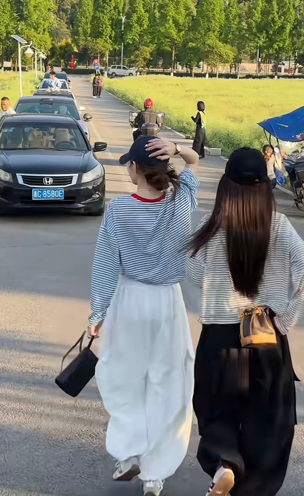 여름 인기 작은 키 루즈핏 배색 프린트 스트라이프 태양 보호 셔츠 긴팔 맨위 캐주얼 바지 세트 상세 이미지 2