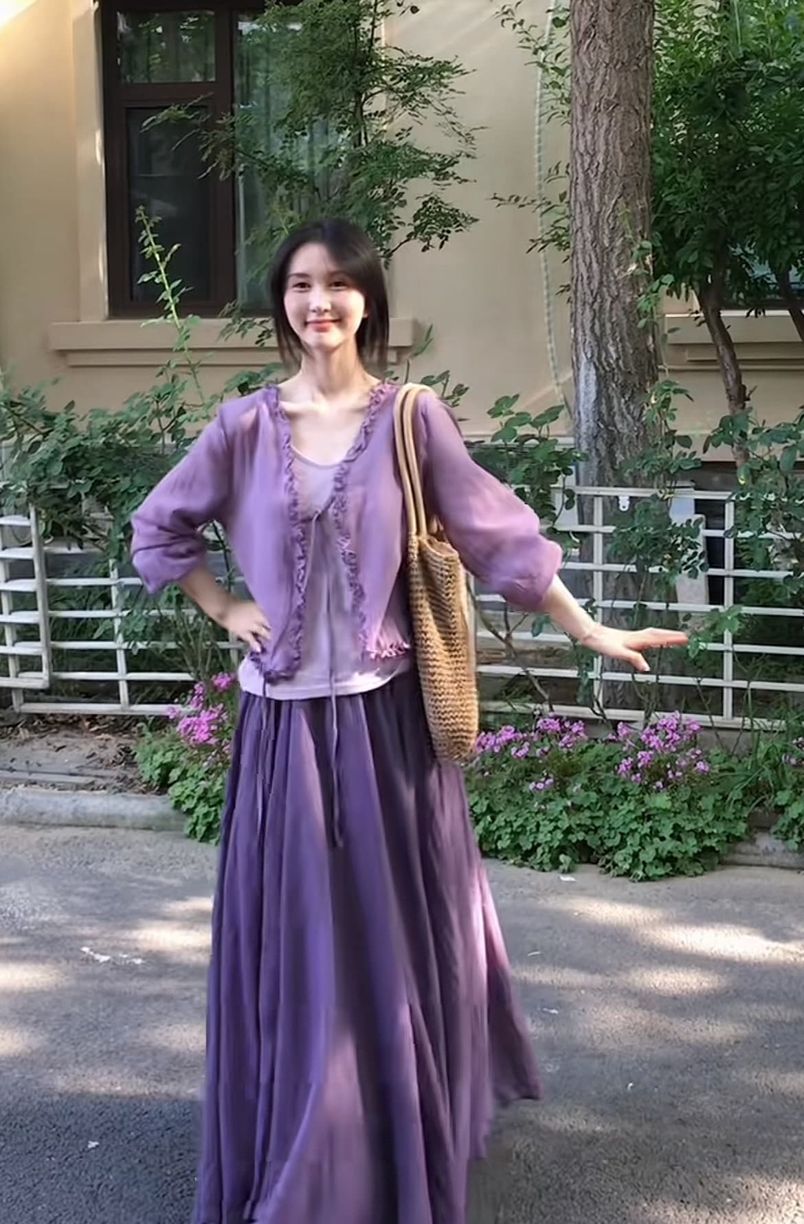 이른 가을 한 스타일 분위기 센스 착용 가져 가라. 여성 연령 감소 자외선 차단 플러스 한 부서 슬립 하이웨이스트 아름다운 반신 치마 세트 상세 이미지 3