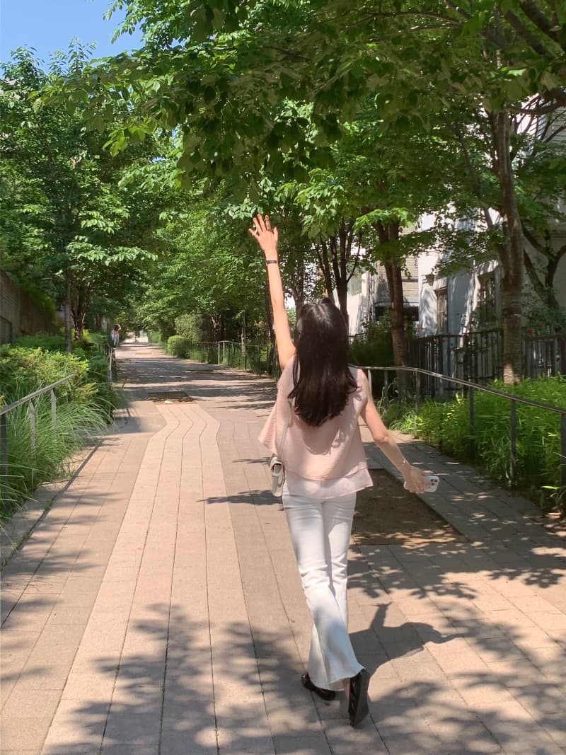 한국 chic 프랑스식 품격 부드러운 우아함 슬림해 보이는 더블 색상 층 민소매 조끼 셔츠 외국 가스 맨위 상세 이미지 12