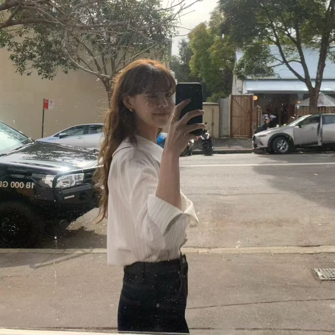 재고 있음 한국 동대문 프랑스식 품격 귀여운 연령 감소 베이비 칼라 스트라이프 루즈핏 캐주얼 긴팔 여성 셔츠 이미지 5