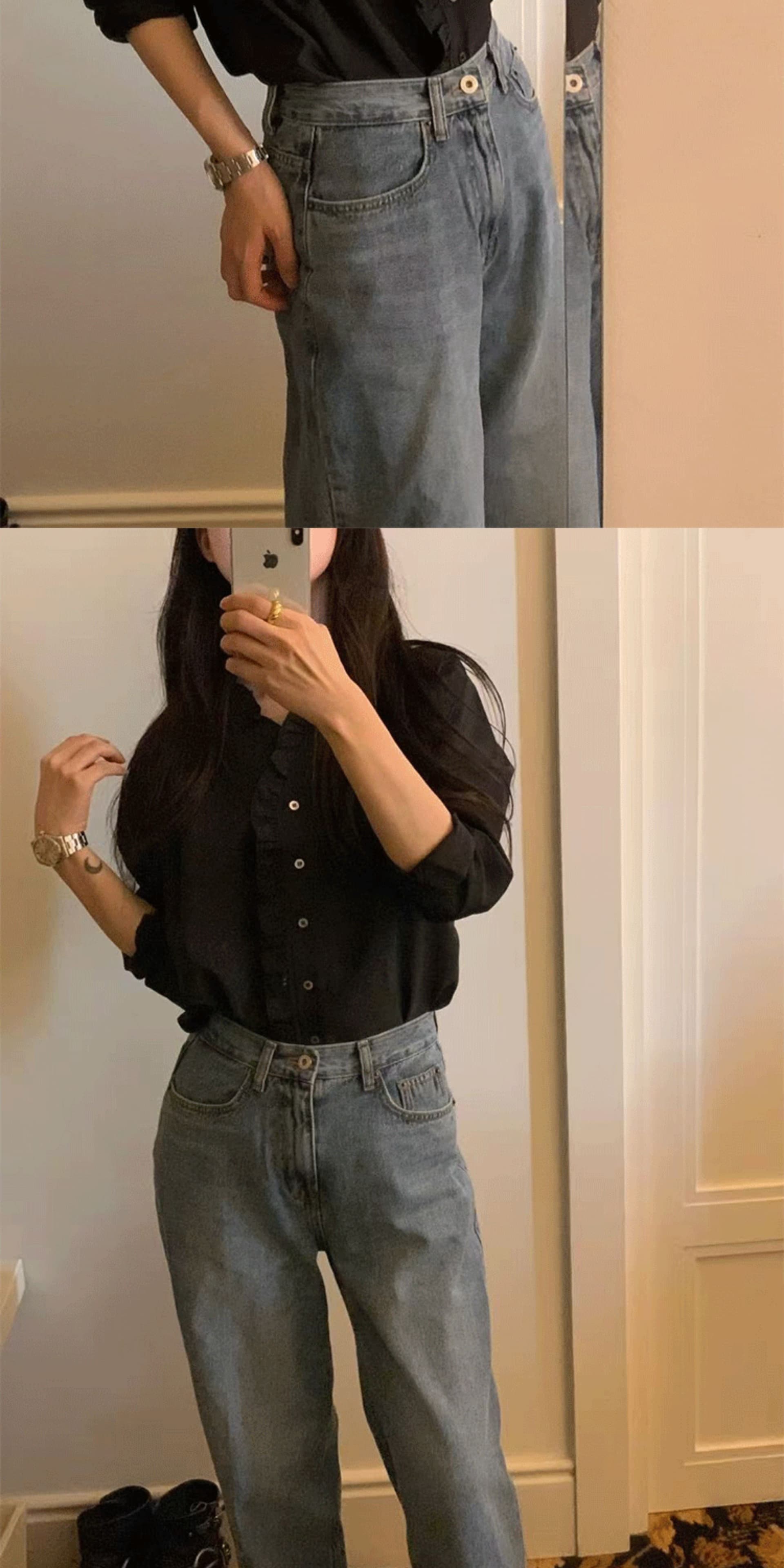 재고 있음 한국 동대문 프랑스식 품격 V넥 패션 캐주얼 프릴 긴팔 셔츠 여성 셔츠 작은 셔츠 여성 상세 이미지 11