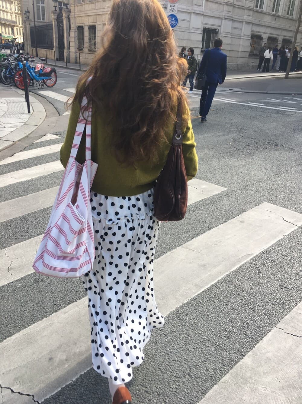재고 있음 한국 동대문 레트로 품격 캐주얼 프릴 도트 무늬 허리밴드 레이스업 중간 길이 반신 스커트 상세 이미지 11