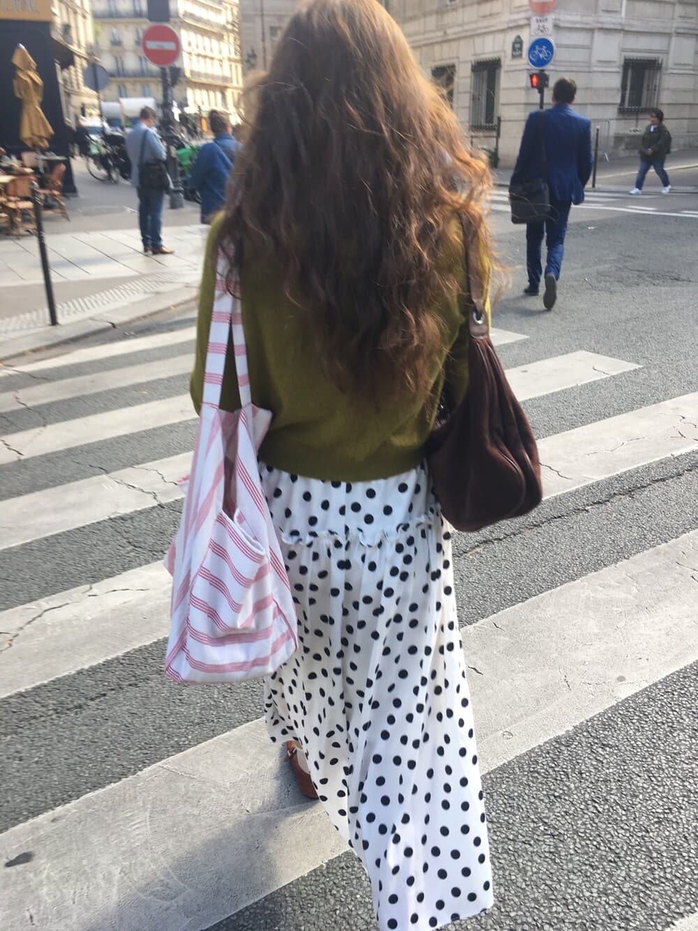 재고 있음 한국 동대문 레트로 품격 캐주얼 프릴 도트 무늬 허리밴드 레이스업 중간 길이 반신 스커트 상세 이미지 12