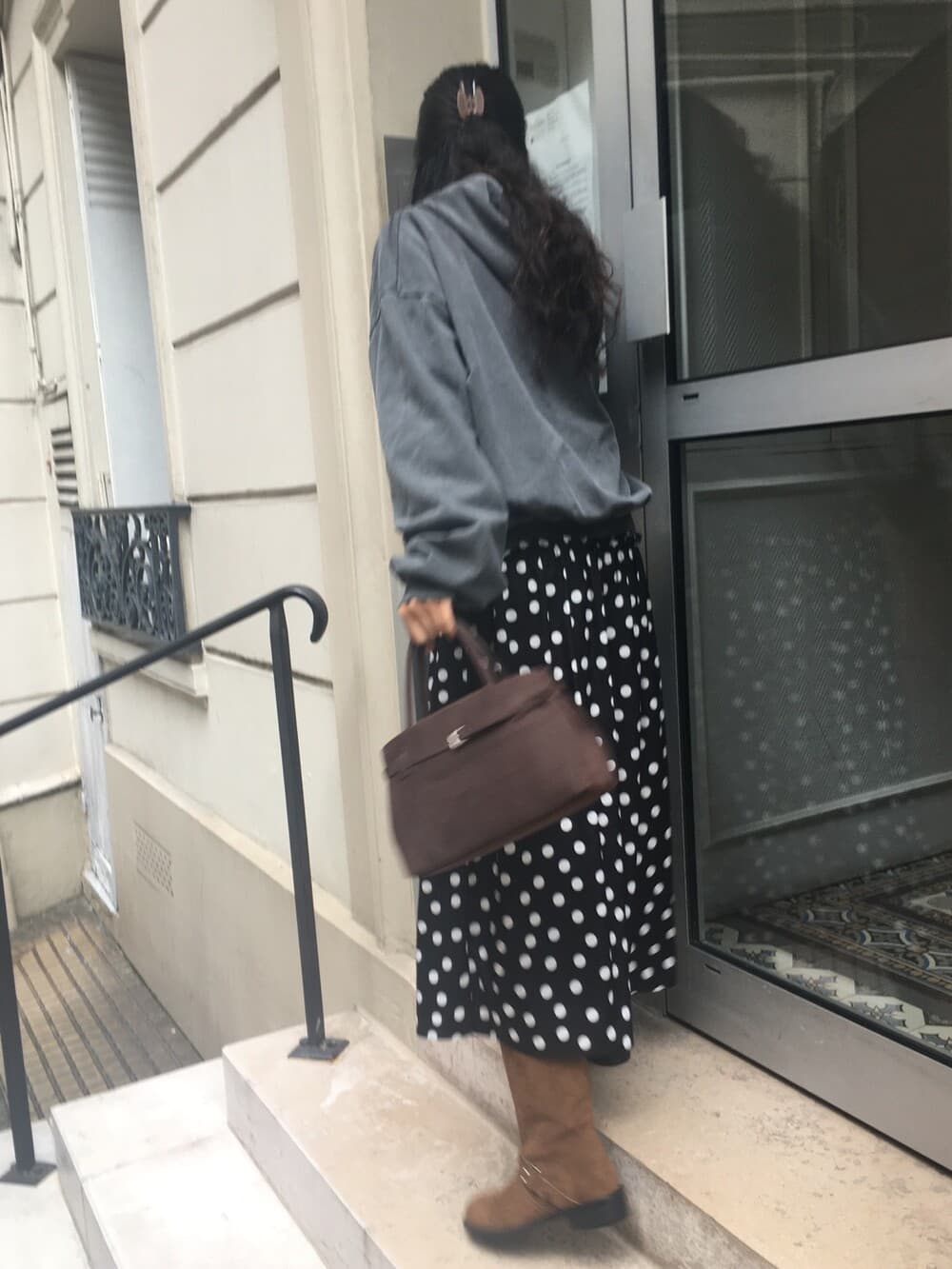 재고 있음 한국 동대문 레트로 품격 캐주얼 프릴 도트 무늬 허리밴드 레이스업 중간 길이 반신 스커트 상세 이미지 58