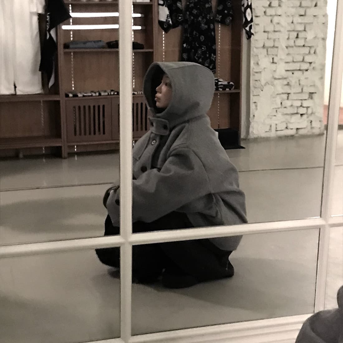 재고 있음 한국 chic 레트로 품격 캐주얼 겨울 후드 보온 빅 포켓 쇼트 스타일 코트 모직 외투 상세 이미지 15